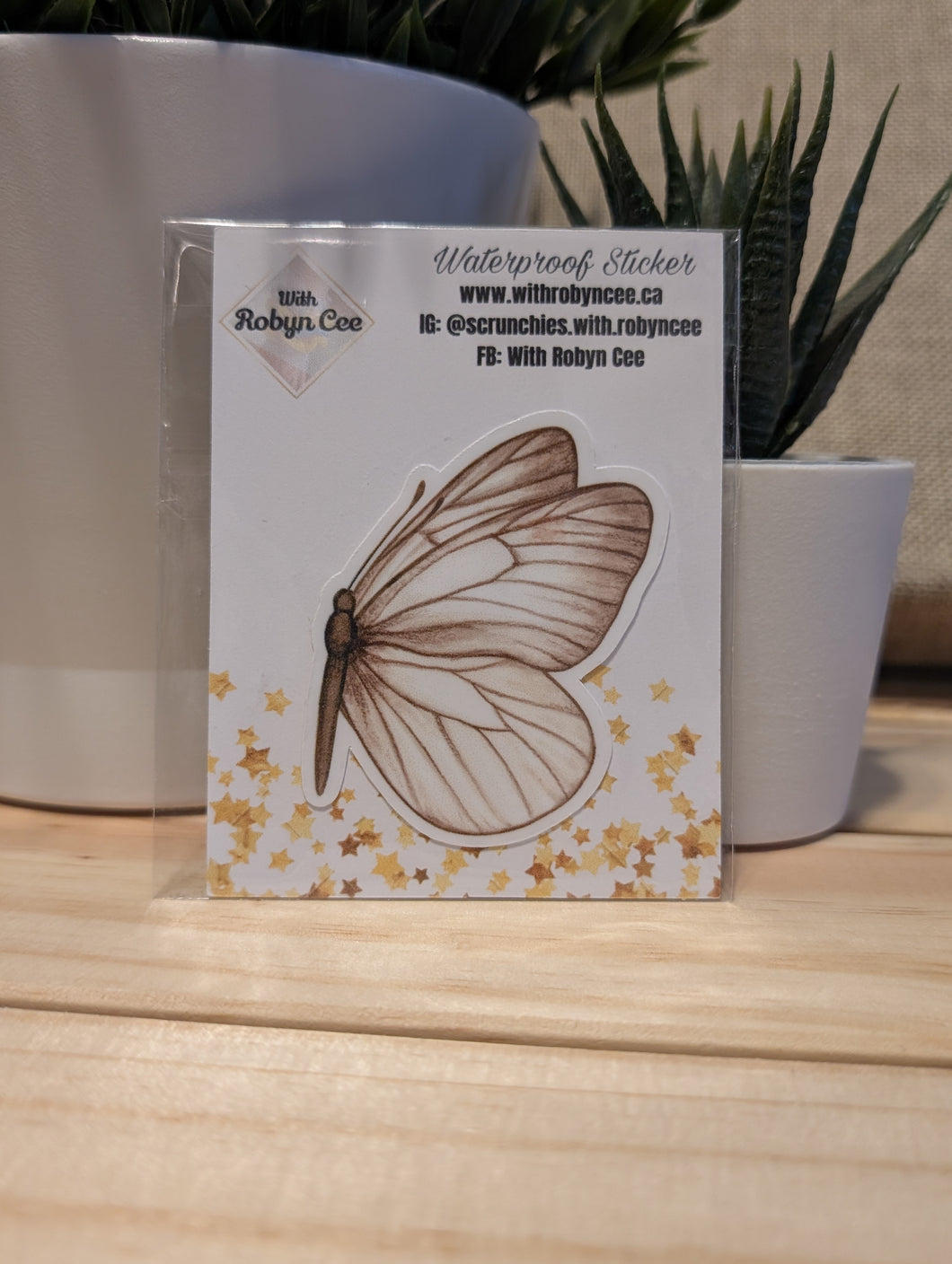 Brown Butterfly Sticker