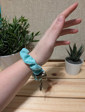 Load image into Gallery viewer, Light Turquoise Key Chain Scrunchie
