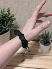 Load image into Gallery viewer, Black Satin Key Chain Scrunchie
