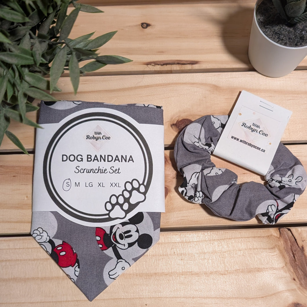 Mickey Tie Up Dog Bandana Set (Small)