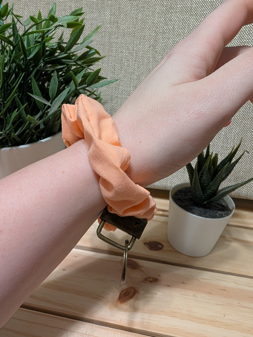 Peach Key Chain Scrunchie