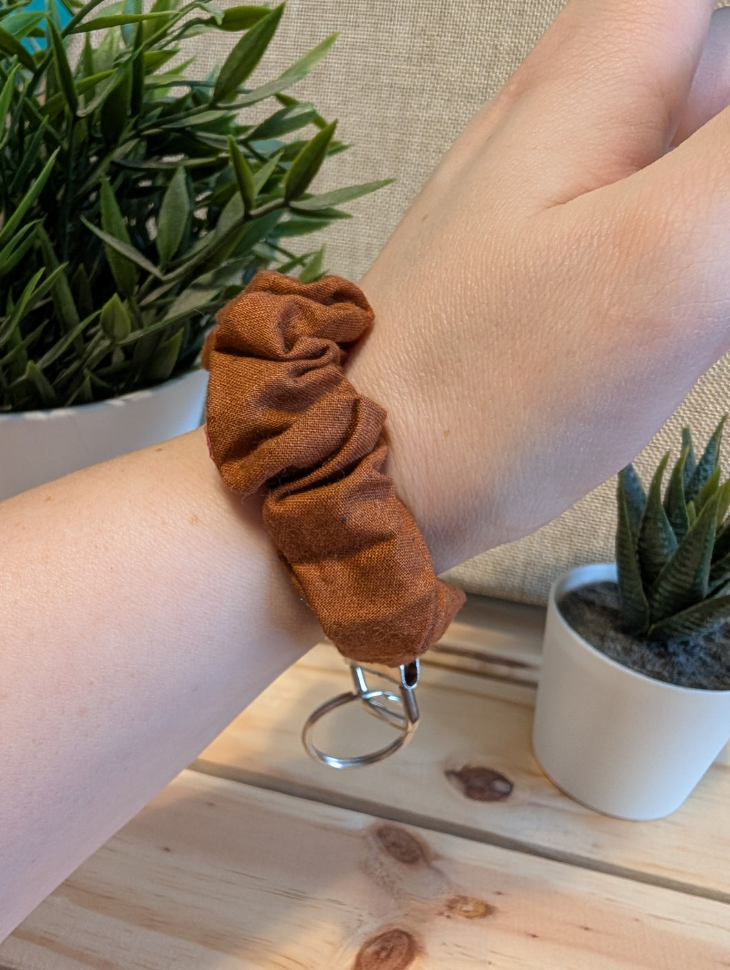 Brown Key Chain Scrunchie