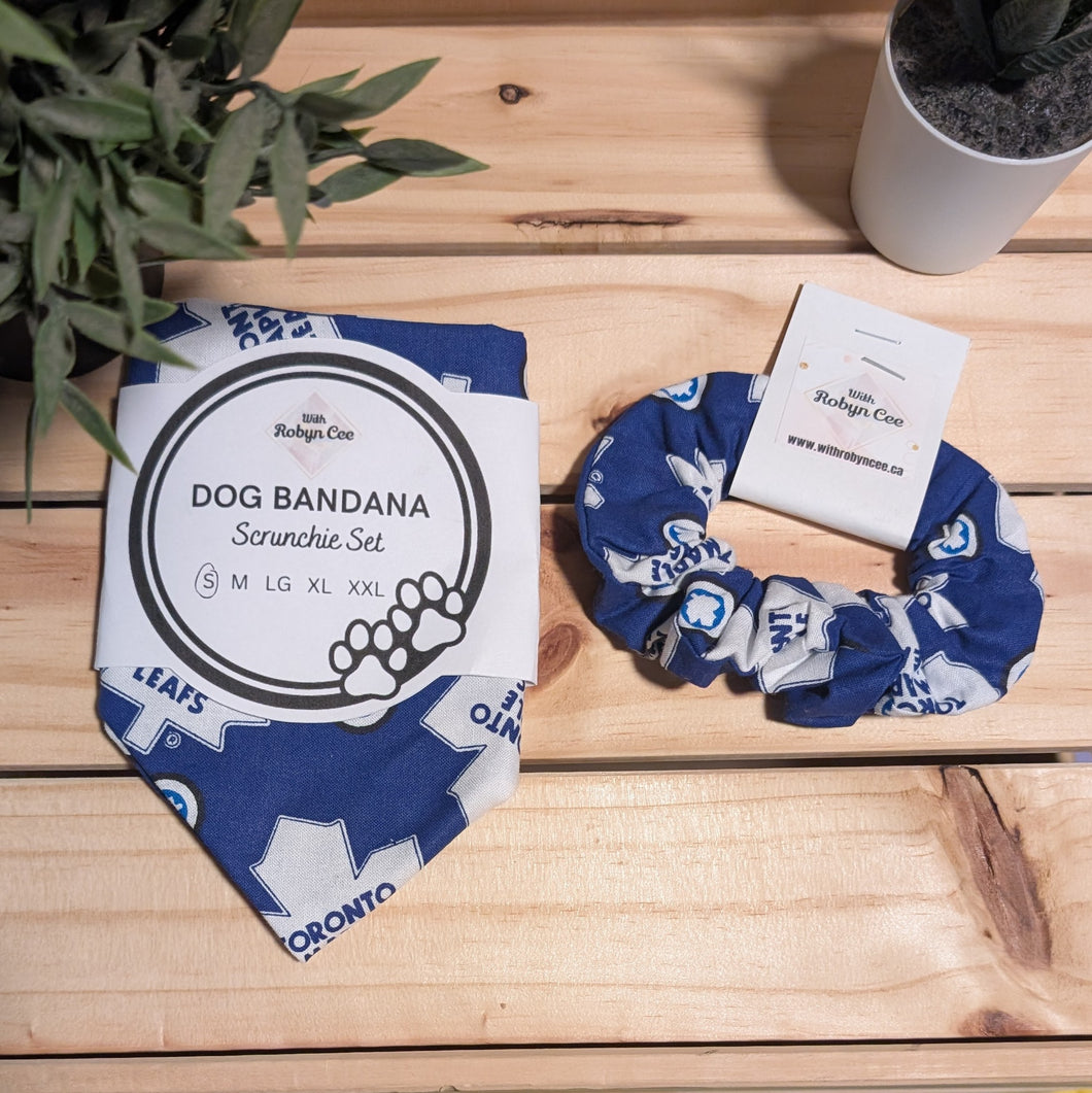 Hockey Tie Up Dog Bandana Set (Small)