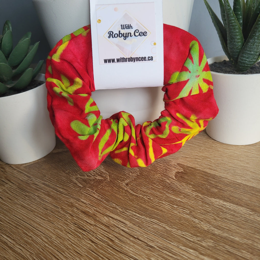 Red Printed Scrunchie (Large)