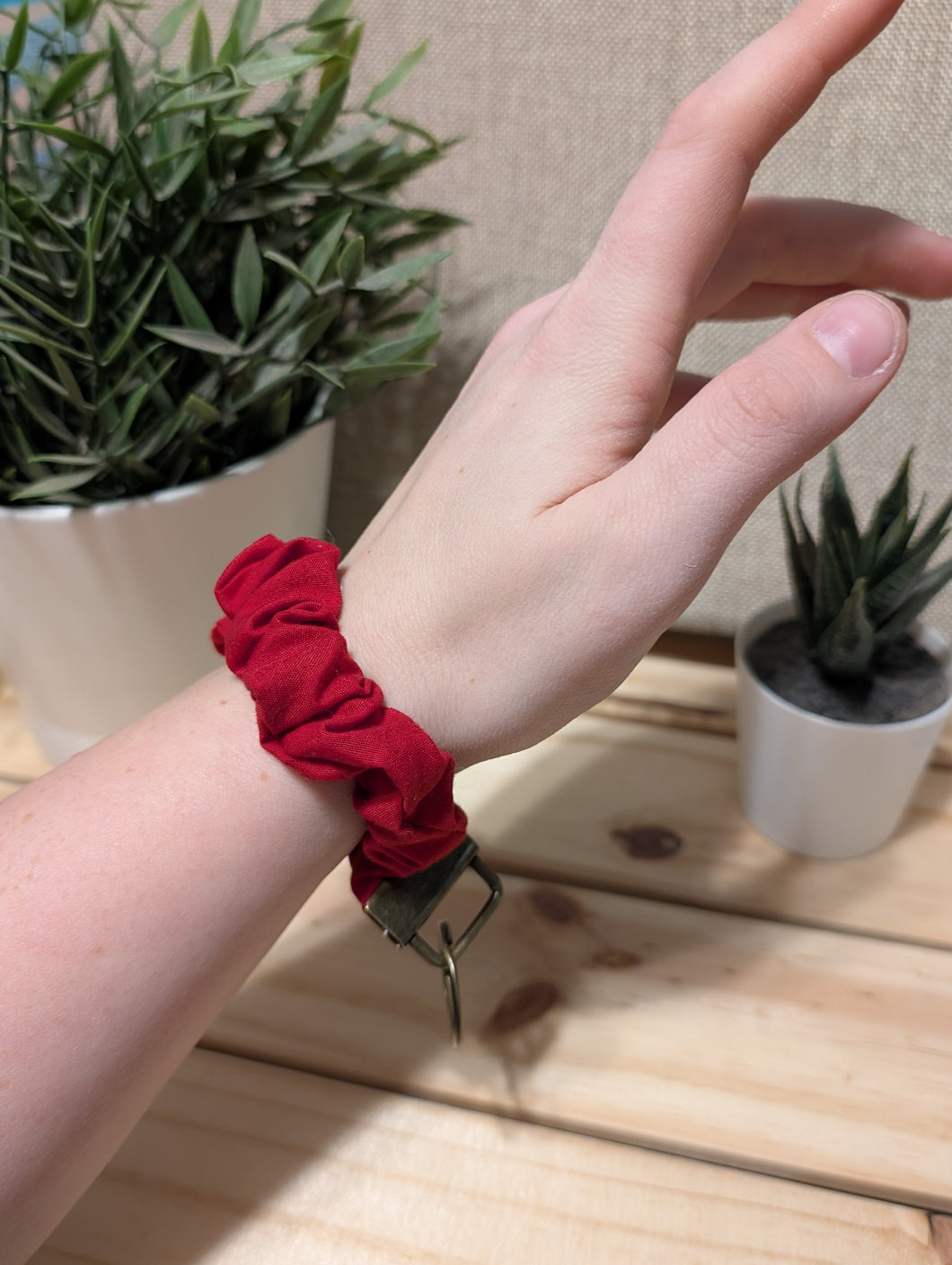 Darker Red Key Chain Scrunchie