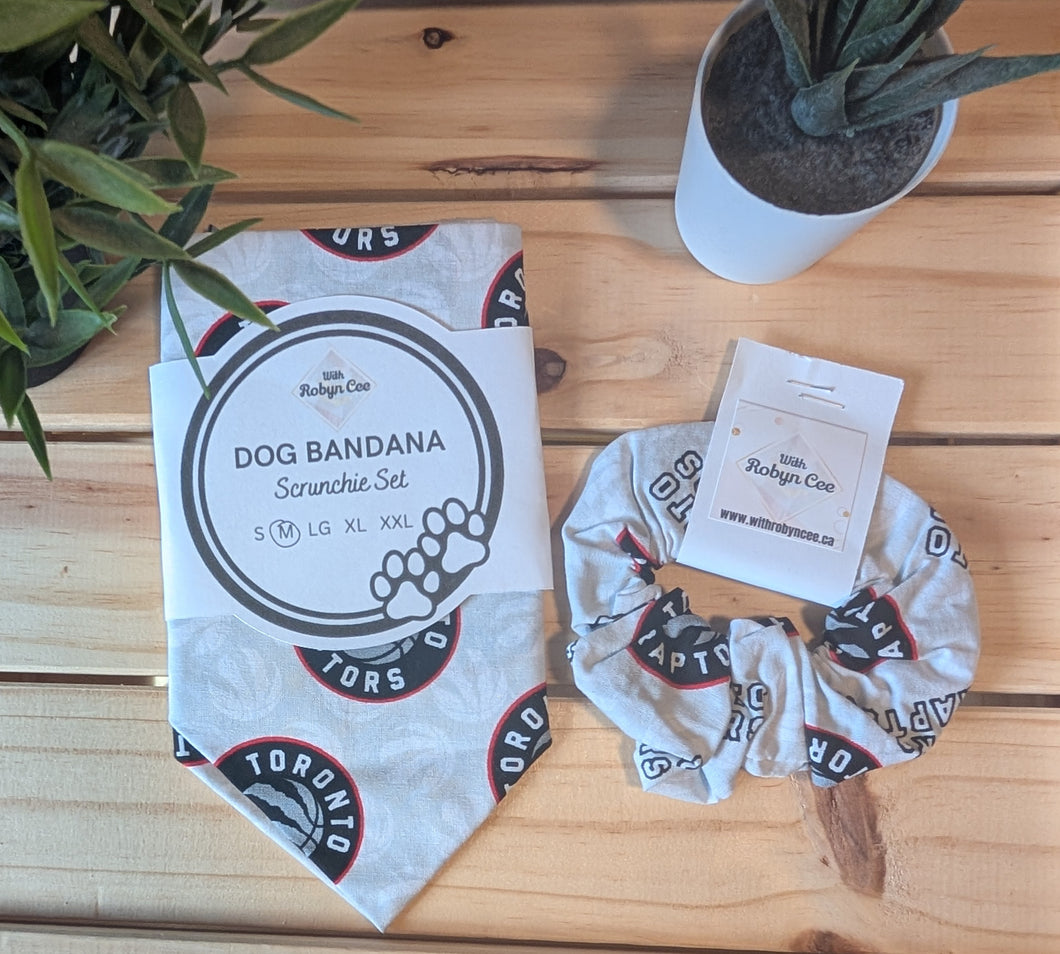 Basketball Tie Up Dog Bandana Set (Medium)