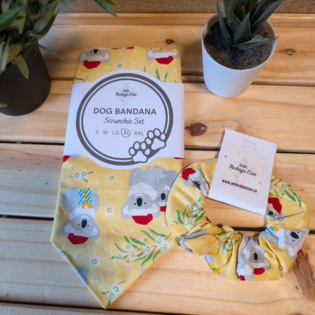 Christmas Koala Dog Bandana Set (XL)