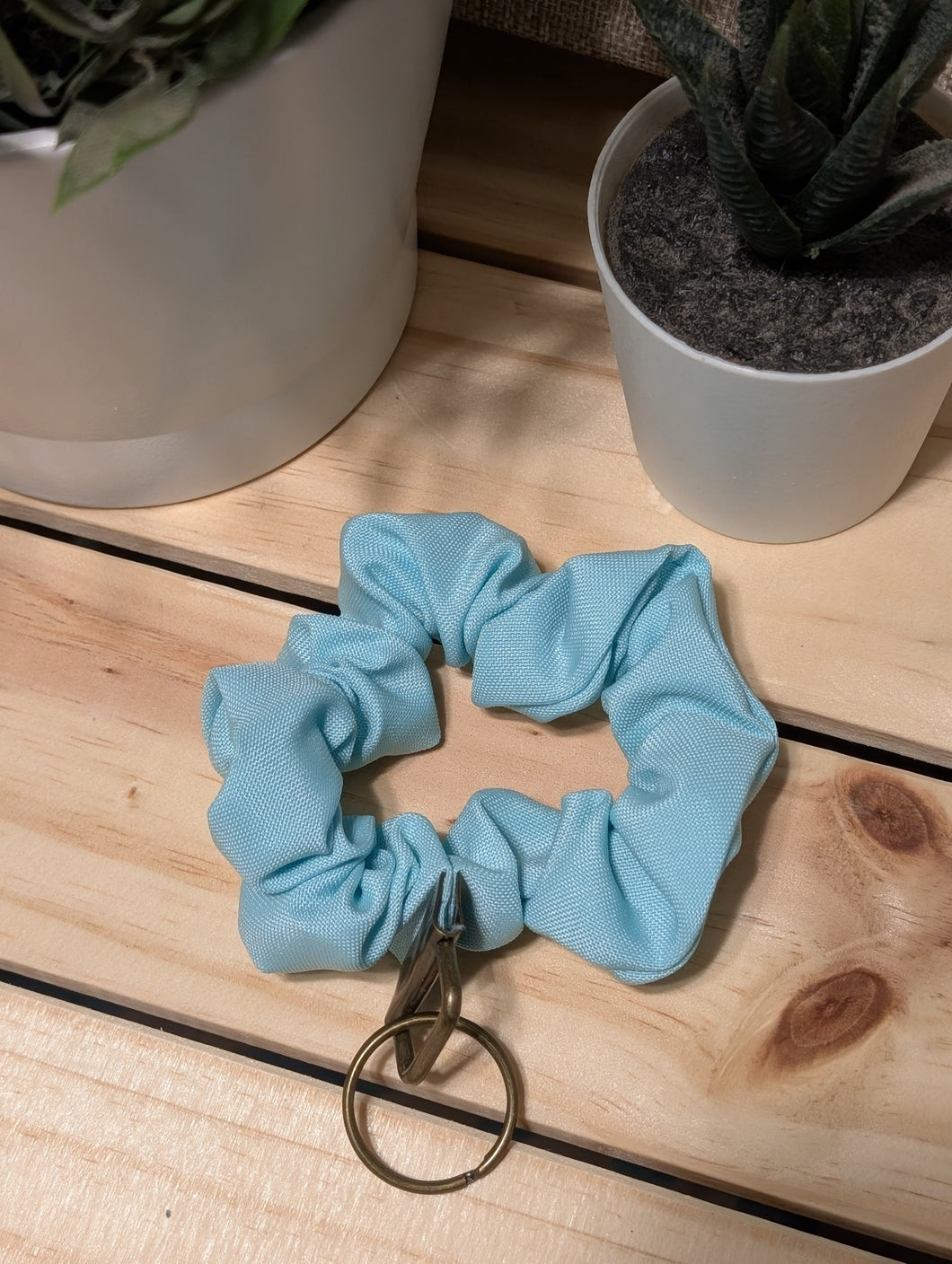 Light Turquoise Key Chain Scrunchie