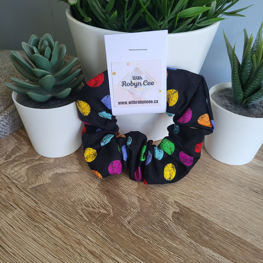 Rainbow Polka Dots Scrunchie (XL)